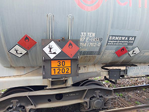 Beschädigte Warntafel